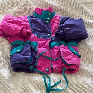 Colorful Vintage toddler puffer jacket size 3T